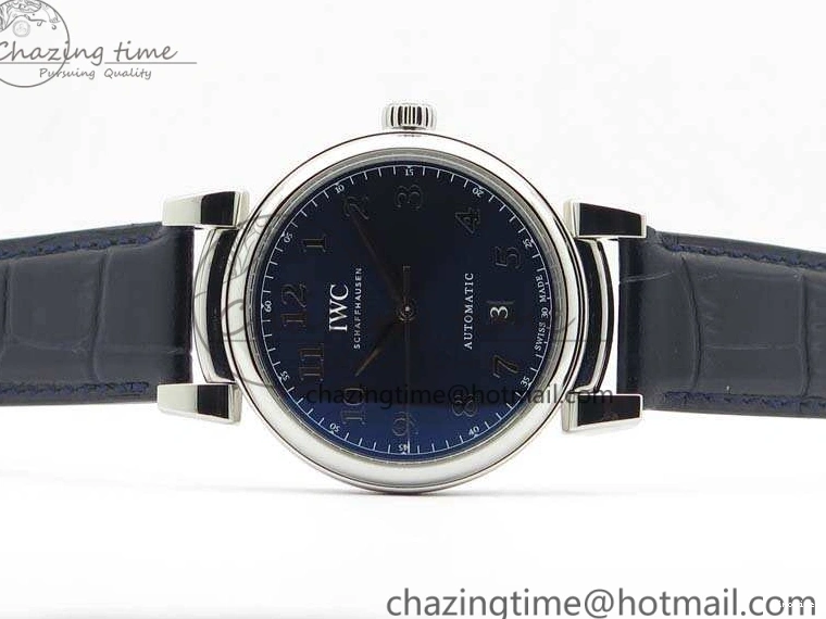 MIROTIME 0512 MoistureWicking Da Vinci IW356601 SS MKF 1:1 Best Edition Blue Dial On Black Leather Strap A 7233